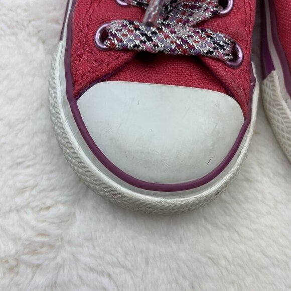 Converse All Star Chuck Taylor Girls Youth Size 1 EUR 32 Shoes Pink White - Picture 6 of 12